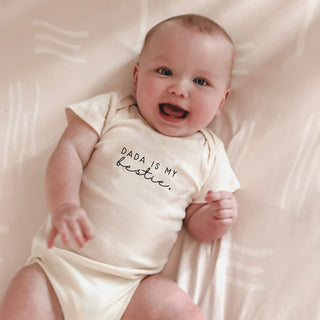 Organic Cotton Short Sleeve Bodysuit - Dada is My Bestie