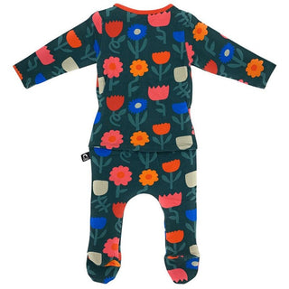 Girl's Long Sleeve Rag Romper with Footies - Floral Baby & Toddler Sleepwear