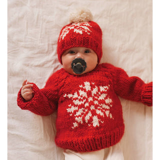 Red Snowflake Sweater and Beanie Holiday Gift Box Baby Riddle