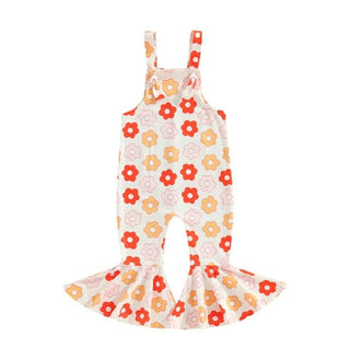 Baby Riddle Girl's Retro Jumpsuit - Cartoon Floral