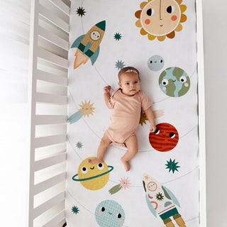 Crib Sheet, Space Explorer - Standard Size Crib sheets Rookie Humans