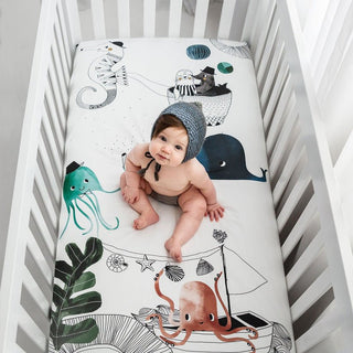 Crib Sheet, Underwater Love - Standard Size Crib sheets Rookie Humans