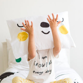 Pillowcases (Pack of 2), Happy Faces - Standard Size Pillowcase Rookie Humans