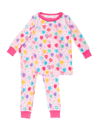 RuffleButts + RuggedButts Ruffle Long Sleeve Pajama Set - Be My Valentine