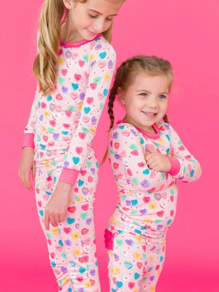 RuffleButts + RuggedButts Ruffle Long Sleeve Pajama Set - Be My Valentine