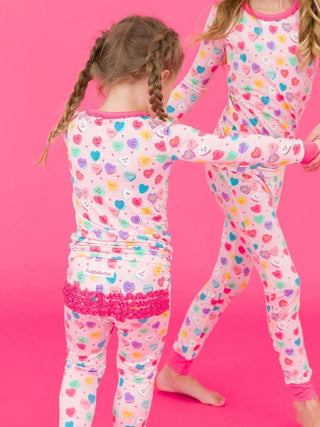 RuffleButts + RuggedButts Ruffle Long Sleeve Pajama Set - Be My Valentine