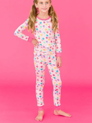 RuffleButts + RuggedButts Ruffle Long Sleeve Pajama Set - Be My Valentine