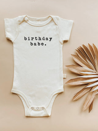 Organic Cotton Short Sleeve Bodysuit - Birthday Babe Short Sleeve Onesie Baby One-Pieces