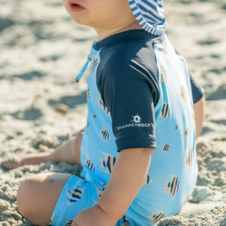 Snapper Rock Boy's Short Sleeve Sunsuit - Angel Fish