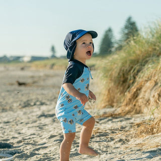 Snapper Rock Boy's Short Sleeve Sunsuit - Angel Fish