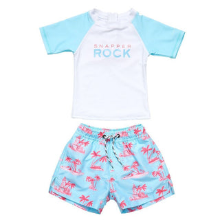 Boy's Sustainable Short Sleeve Swim Set - Lighthouse Island Baby & Toddler Swimwear