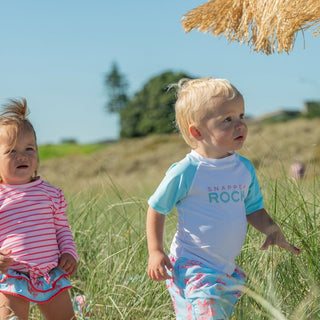 Snapper Rock Boy's Sustainable Short Sleeve Swim Set - Lighthouse Island