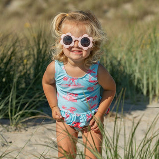 Snapper Rock Girl's Sustainable Skirt Swimsuit - Lighthouse Island