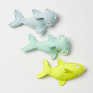 Sunny Life Dive Buddies (Set of 3) - Blue, Aqua, and Neon Yellow Salty the Shark