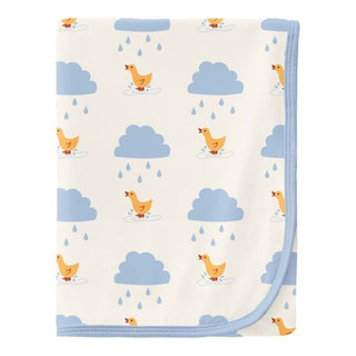 Baby Print Swaddling Blanket, Natural Puddle Duck - One Size (15ANV) KicKee Pants