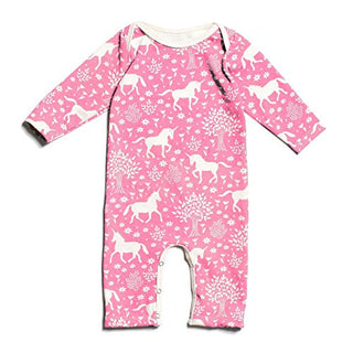 Winter Water Factory Long Sleeve Romper - Magical Forest Pink