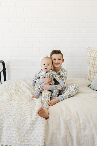 Dusty Blue Bunny Bamboo Pajama Set