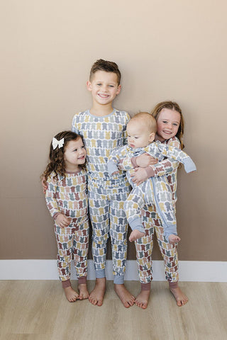 Dusty Blue Bunny Bamboo Pajama Set