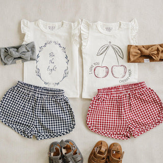 Red Gingham Shorts - Summer Essential