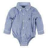 Blue Gingham L/S Classic Shirtzie Baby & Toddler Tops