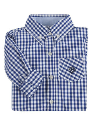 Boy's Long Sleeve Classic Shirt - Blue Gingham Baby & Toddler Tops