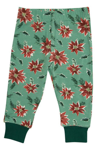 Girl's Bamboo Lounge Wear Pajama Set - Poinsettia Angel Dear