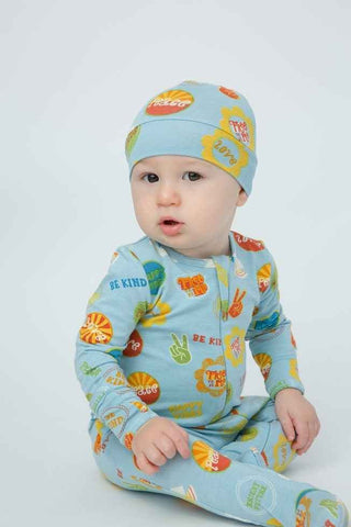 Bamboo Zipper Footie - Good Vibes Baby & Toddler Sleepwear