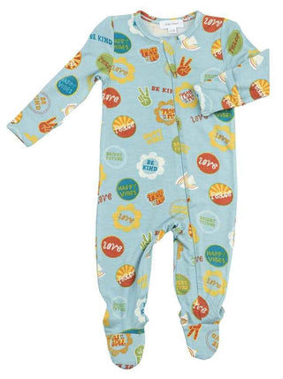 Bamboo Zipper Footie - Good Vibes Baby & Toddler Sleepwear