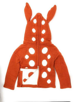 Little Deer Hooded Sweater with Ears - Orange Baby & Toddler Outerwear