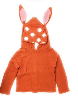 Little Deer Hooded Sweater with Ears - Orange Baby & Toddler Outerwear