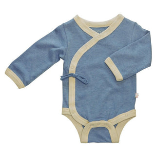 Babysoy Boys Kimono Bodysuit - Lake Blue