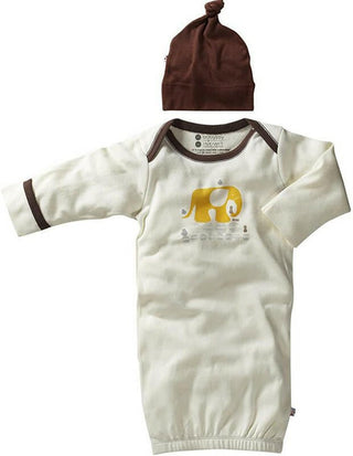 Boy's Layette Gown & Hat Newborn Gift Set - Elephant Baby & Toddler Sleepwear