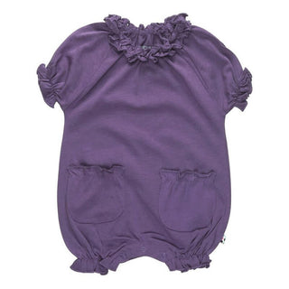 Girl's Bubble Romper - Eggplant Babysoy