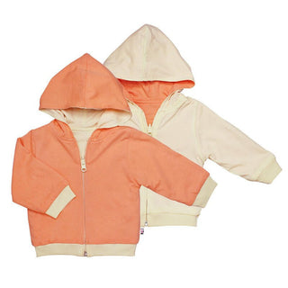 Babysoy Infant Reversible Hoodie - Cantaloupe