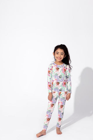 Bellabu Bear Bamboo Long Sleeve Pajama Set - PAW Patrol Girl Pups