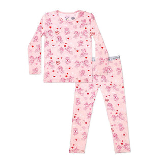 Bellabu Bear Girl's Bamboo Long Sleeve Pajama Set - PAW Patrol Valentine's Pink  | Cozy Sleepies provide warmth and snugness for better sleep.