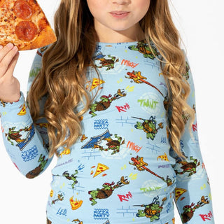 Bellabu Bear Long Sleeve Pajama Set - Teenage Mutant Ninja Turtles Pizza