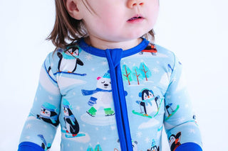 Bamboo Convertible Footie Romper - Arthur (Winter Sports and Tress) Birdie Bean