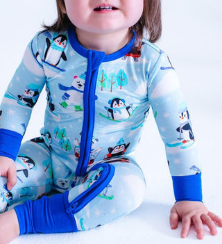 Bamboo Convertible Footie Romper - Arthur (Winter Sports and Tress) Birdie Bean