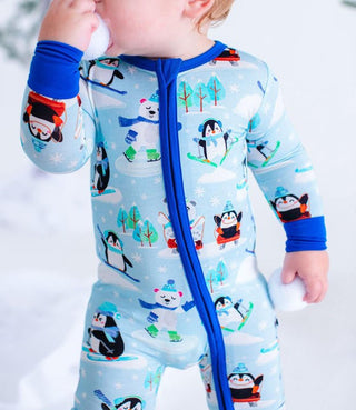 Bamboo Convertible Footie Romper - Arthur (Winter Sports and Tress) Birdie Bean