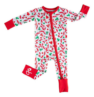 Bamboo Convertible Footie Romper - Cindy (Candy Cane) Baby & Toddler Sleepwear