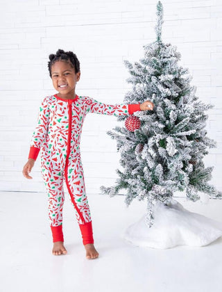 Birdie Bean Bamboo Convertible Footie Romper - Cindy (Candy Cane)