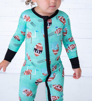 Boy's Bamboo Convertible Footie Romper - Elliot (Football) Baby & Toddler Sleepwear