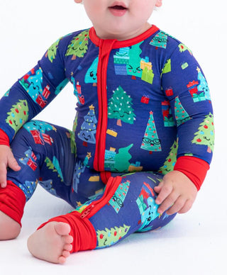 Birdie Bean Bamboo Convertible Footie Romper - Kevin (Christmas Trees)