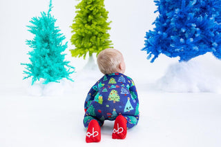 Bamboo Convertible Footie Romper - Kevin (Christmas Trees) Baby & Toddler Sleepwear