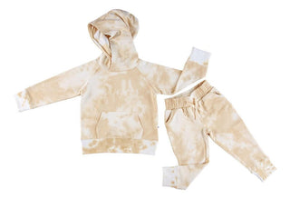 Bamboo Long Sleeve Hoodie and Jogger Outfit Set - Ivory Tie-Dye Baby & Toddler Outfits