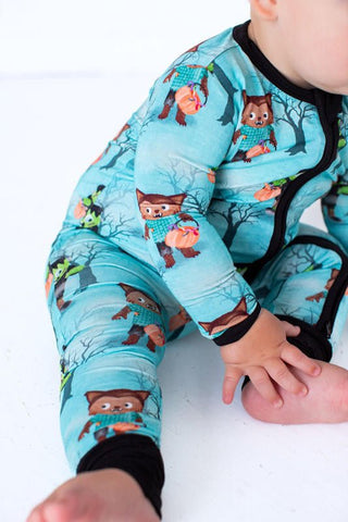 Birdie Bean Boy's Convertible Footie Romper - Jasper (Monsters and Werewolves)