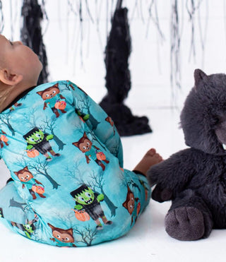 Birdie Bean Boy's Convertible Footie Romper - Jasper (Monsters and Werewolves)