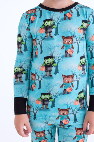 Birdie Bean Boy's Long Sleeve Pajama Set - Jasper (Monsters and Werewolves)