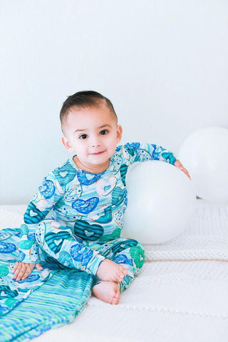 Boy's Long Sleeve Pajama Set - Romeo (Heart Donuts) Birdie Bean